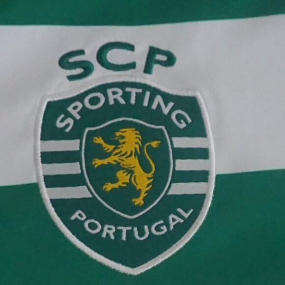 Macron Sporting Portugal Green White M14 Home Shirt Soccer Football Jersey 3XL - Picture 10 of 12